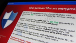 computer showing error / encryption message - Files Being Held For Ransom