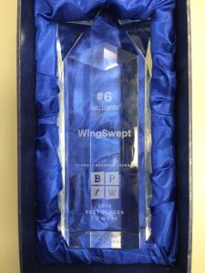WingSwept Best Places to Work trophy