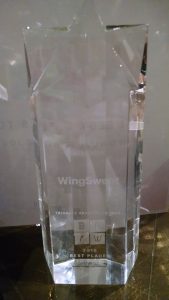 WingSwept's 2016 Best Places to Work trophy