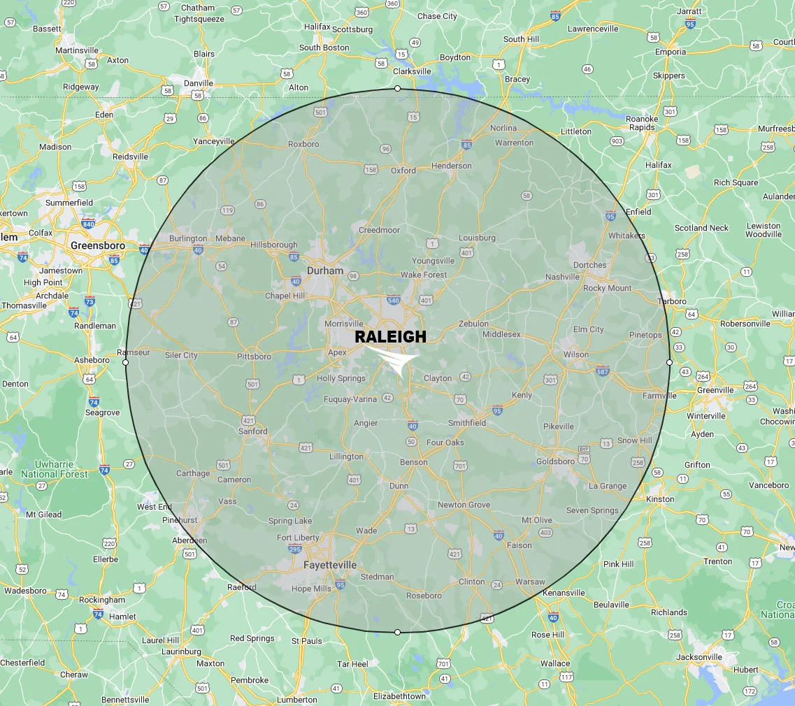 Map of Raleigh NC: IT Services Raleigh