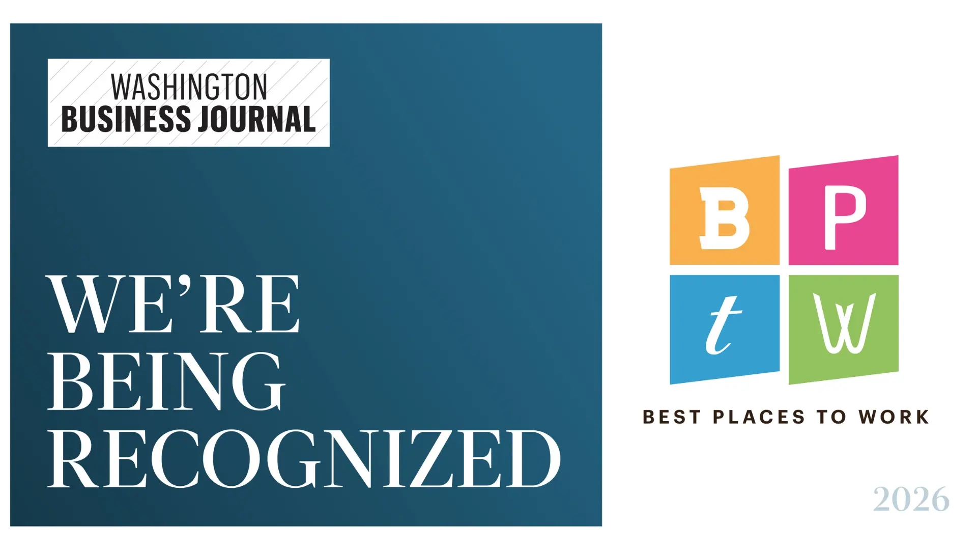 The Washington Business Journal's 2026 Best Places to Work Banner